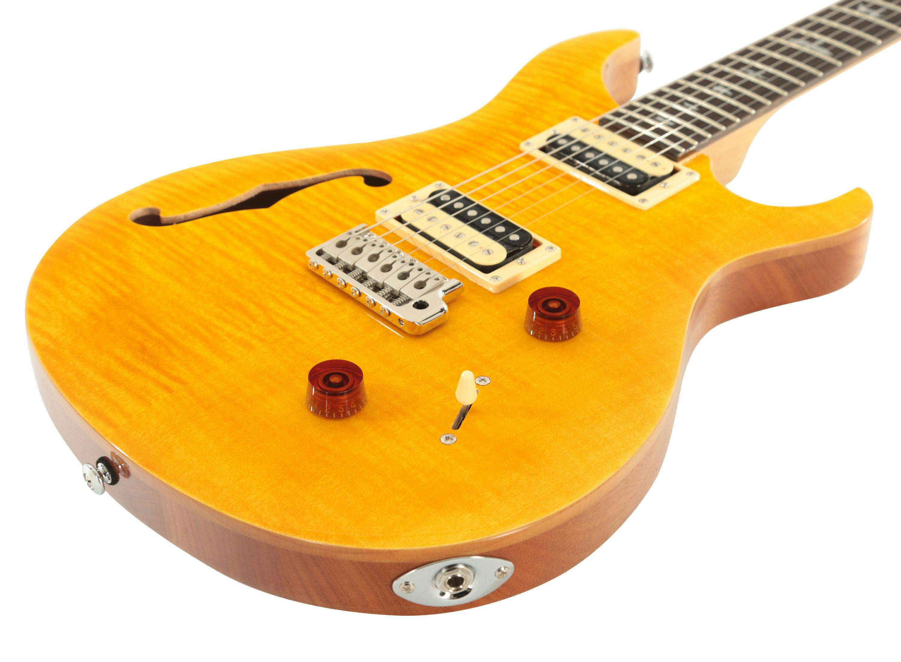 PRS SE Custom 22 Semi-Hollow Electric Guitar in Santana Yellow